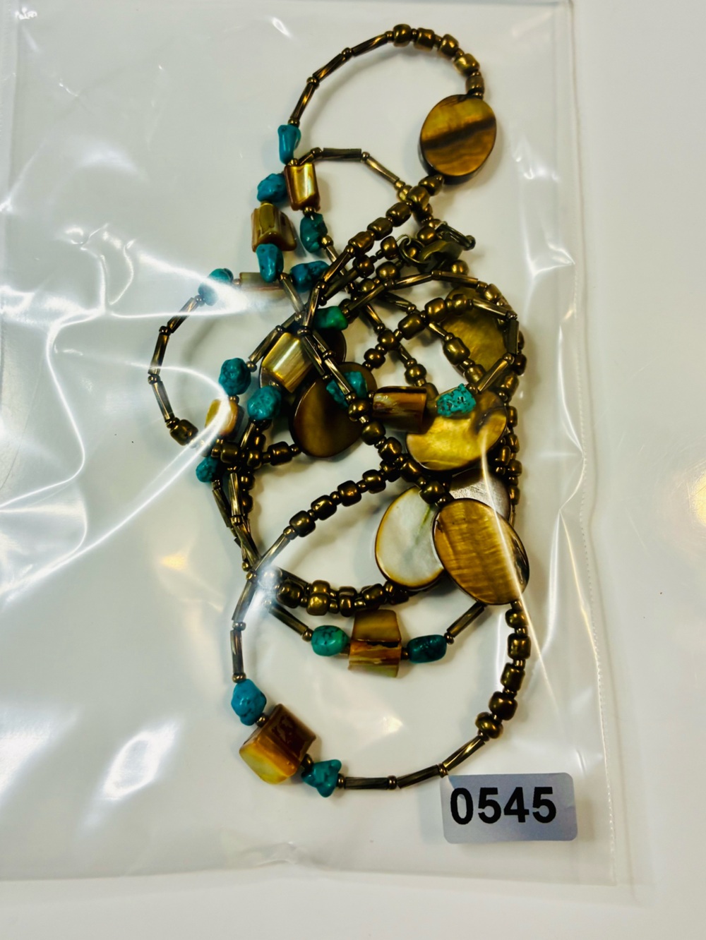 Source Unknown Turquoise and Tiger Eye Long Beaded Necklace - Picture 14 of 14